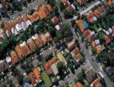 Arial view of a town